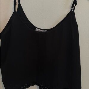 Black Lace Trim Cami Top